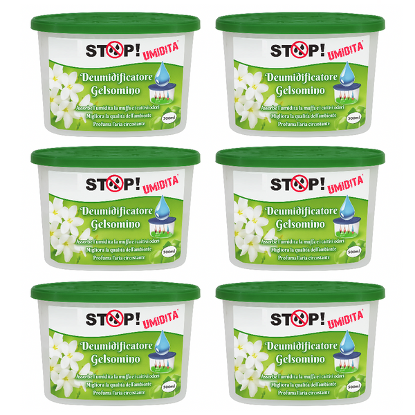 6pz Deumidificatore Casa Portatile 500ml contro Muffa Assorbi Umidità Gelsomino