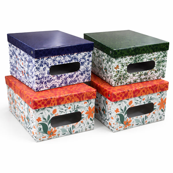 Kit 4pz Scatole Box Sistemazione Armadio in PVC Pieghevole 50x39 H24cm Col.Ass